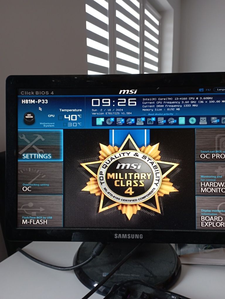 Komputer  i3 monitor samsung