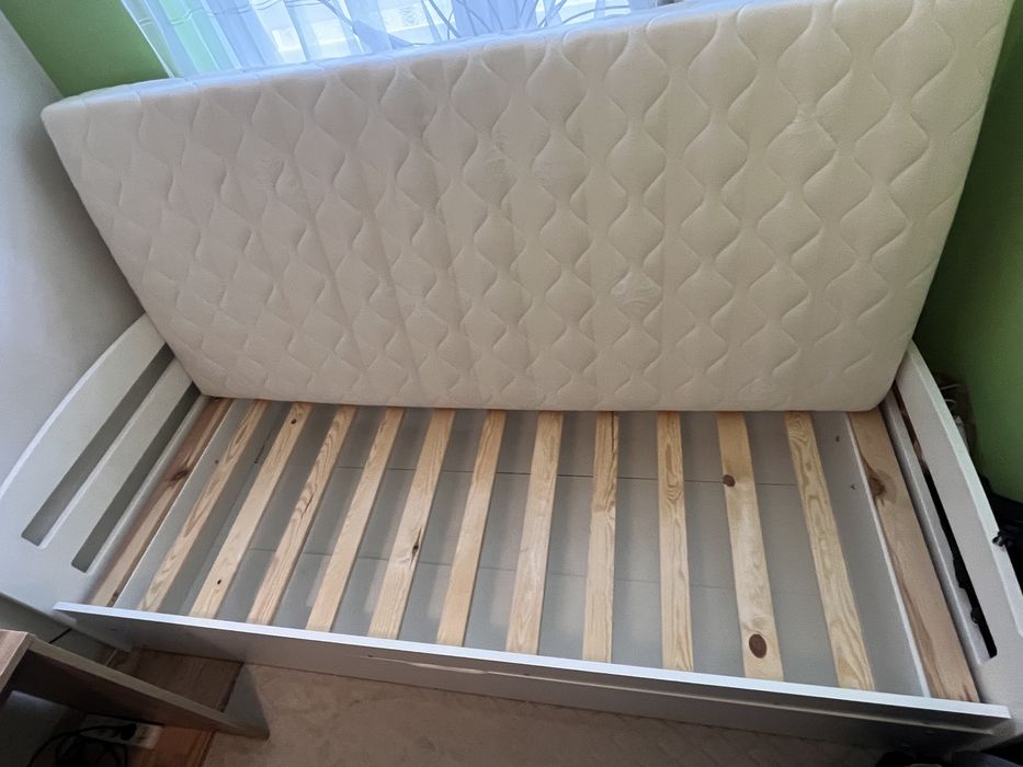 Łóżko drewniane białe 90x200