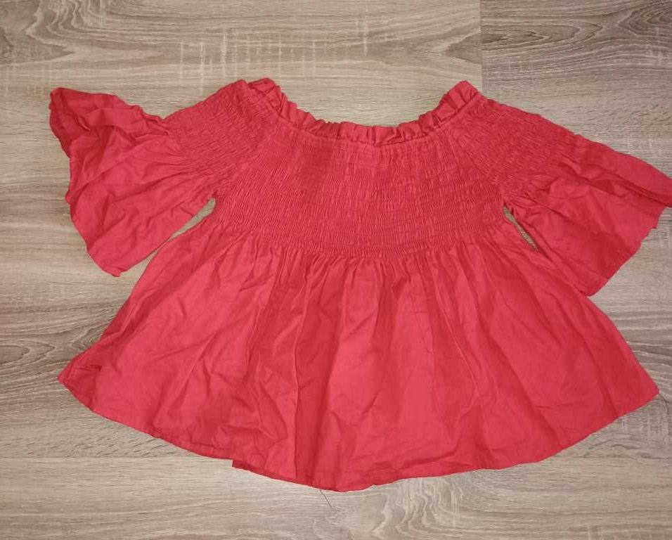 czerwona bluzka boho bik bok XS-L
