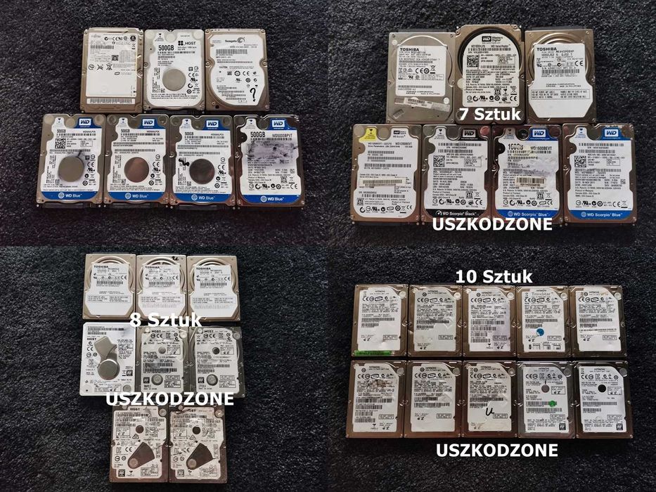 HDD - Uszkodzone - 32 sztuki