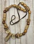 Etno etniczny rustykalny naszyjnik z drewna drewniany Fashion Jewelry