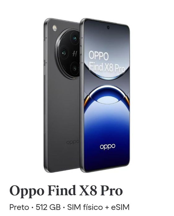 Oppo Find X8 Pro 512 GB
Preto • 512 GB • SIM físico + eSIM