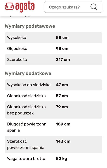 Sofa rozkładana Amber Agata Meble łóżko rozkładane