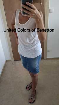 Bluzka koszulka bez rękawów United Colors of Benetton wiskoza bawełna