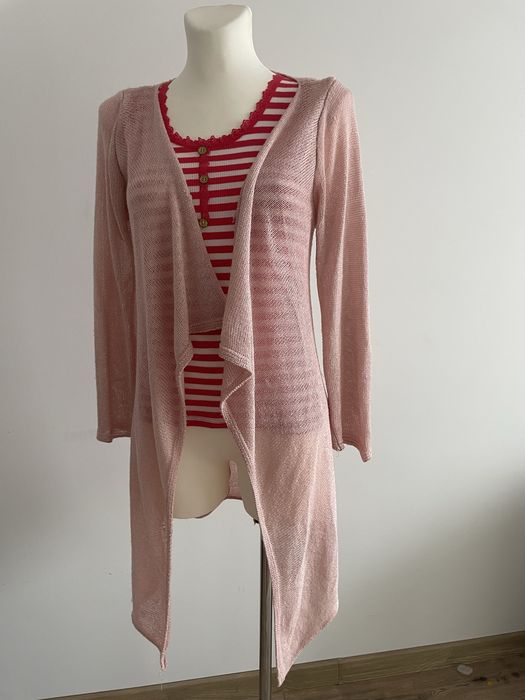 Cienki, długi sweter, narzutka, kardigan