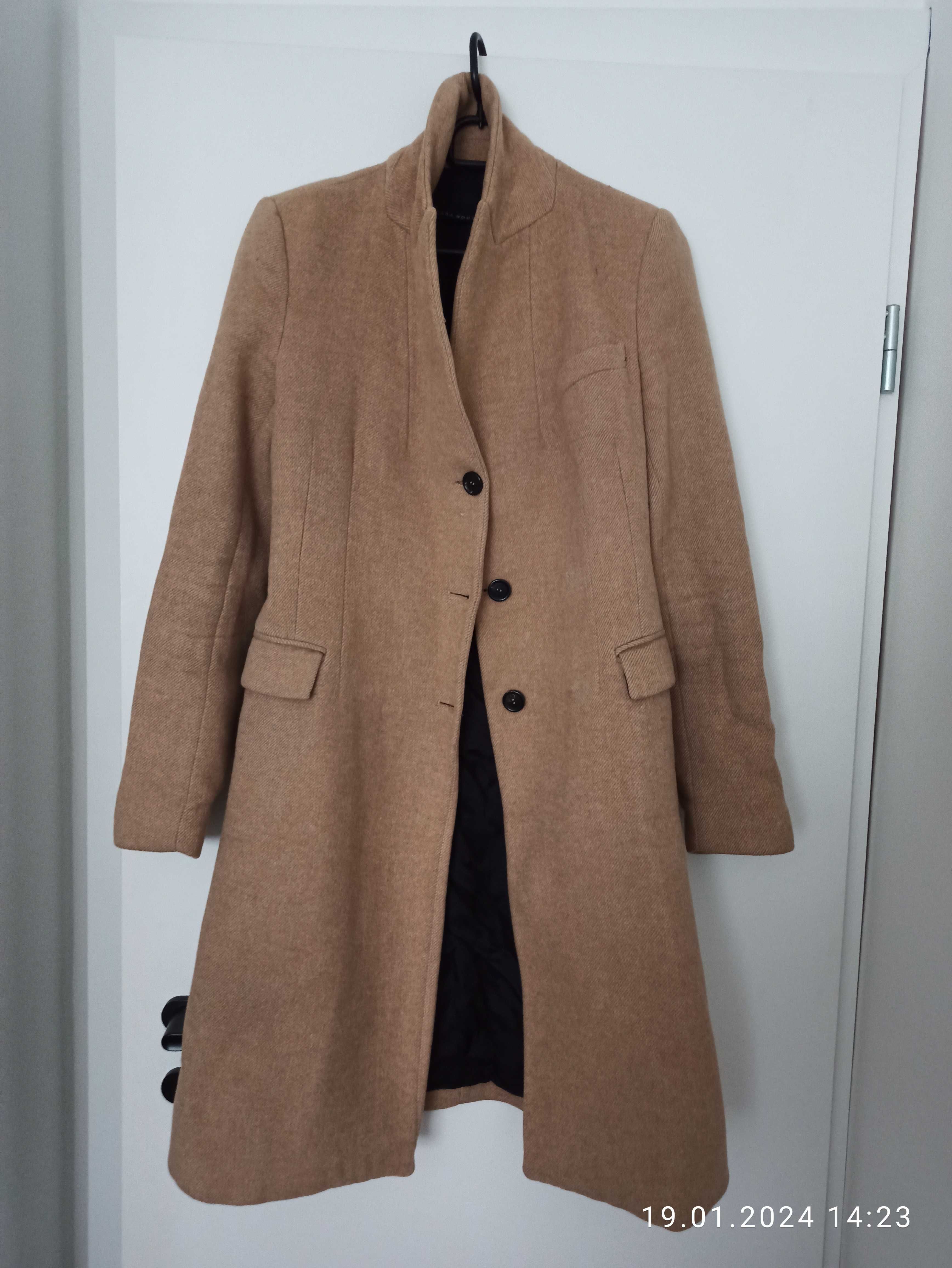 Sprzedam elegancki płaszczyk Zara Women kolor camel rozmiar XS