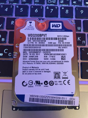 HDD 320 GB WD3200BPVT-24ZEST0 ГБ не SSD для ноутбука