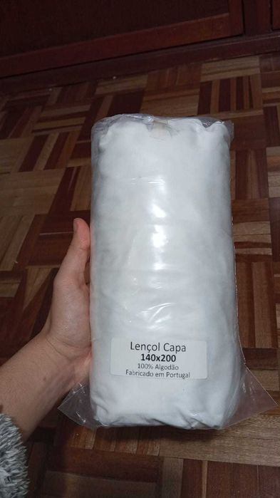 Lençol Capa 140×200 – 100% Algodão (Novo, Selado)