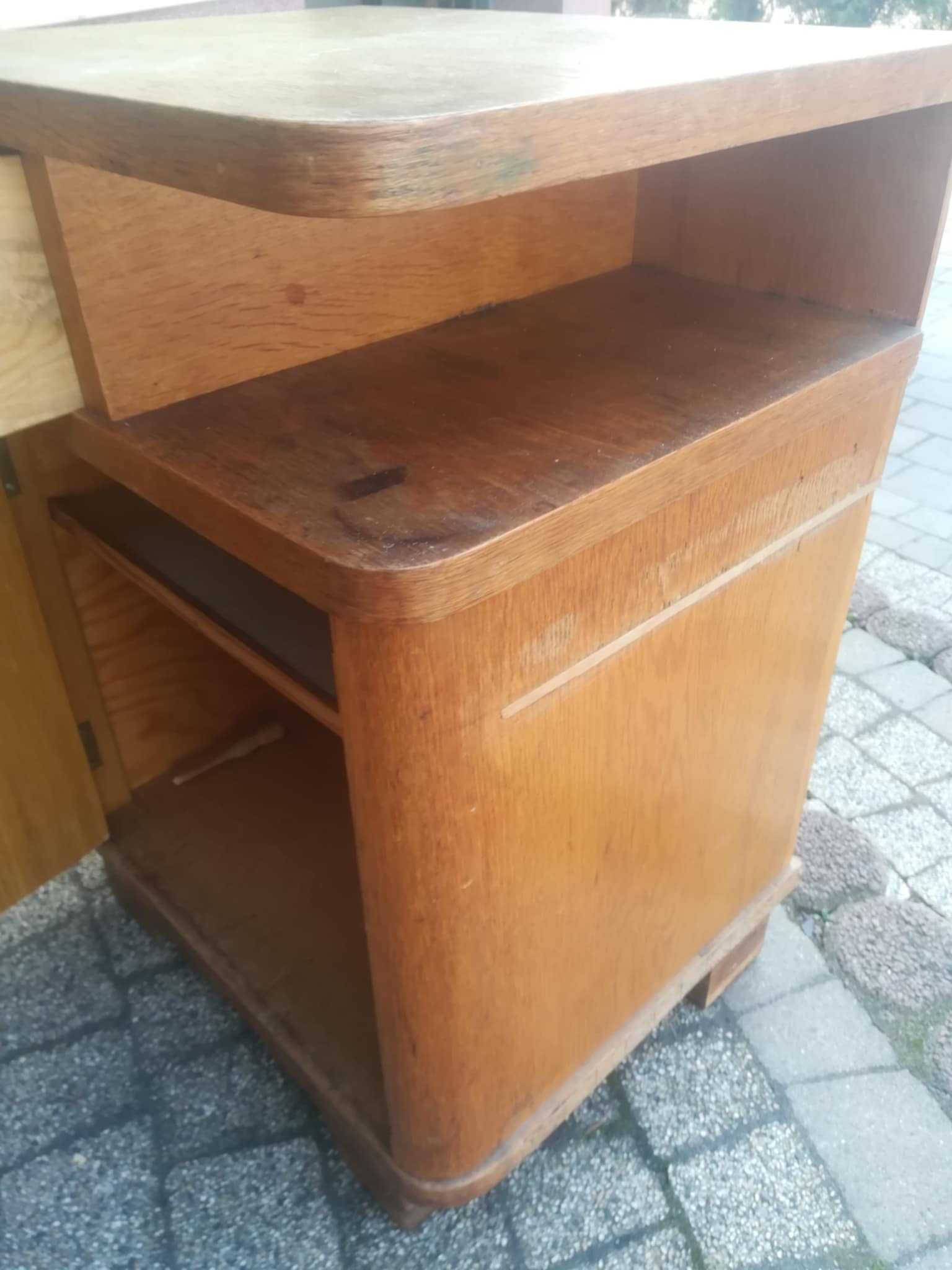 Szafka nocna stara prl dębowa