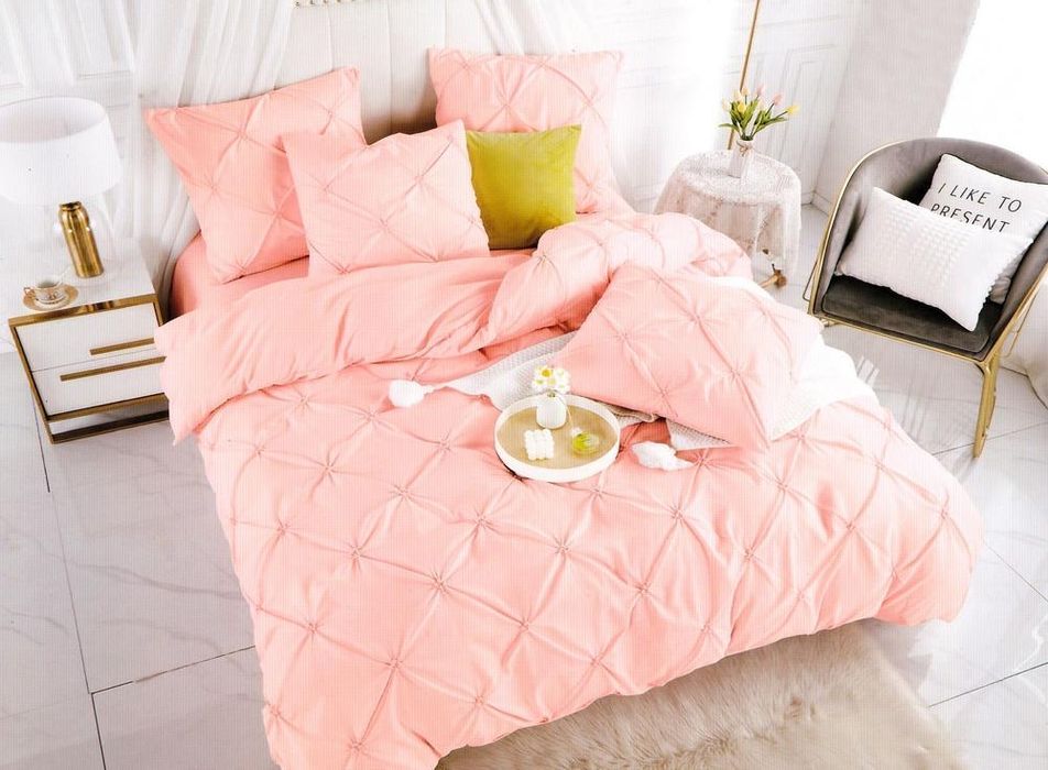 Постельное белье 200х230 Euro комплект Koloco сатин розовый