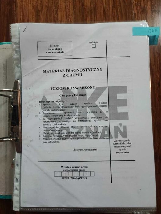 Arkusze maturalne z chemii