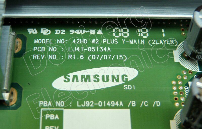 Плата 42hd W2 Plus Y-main (2layer), Lj41-05134a Samsung Ppm42m7