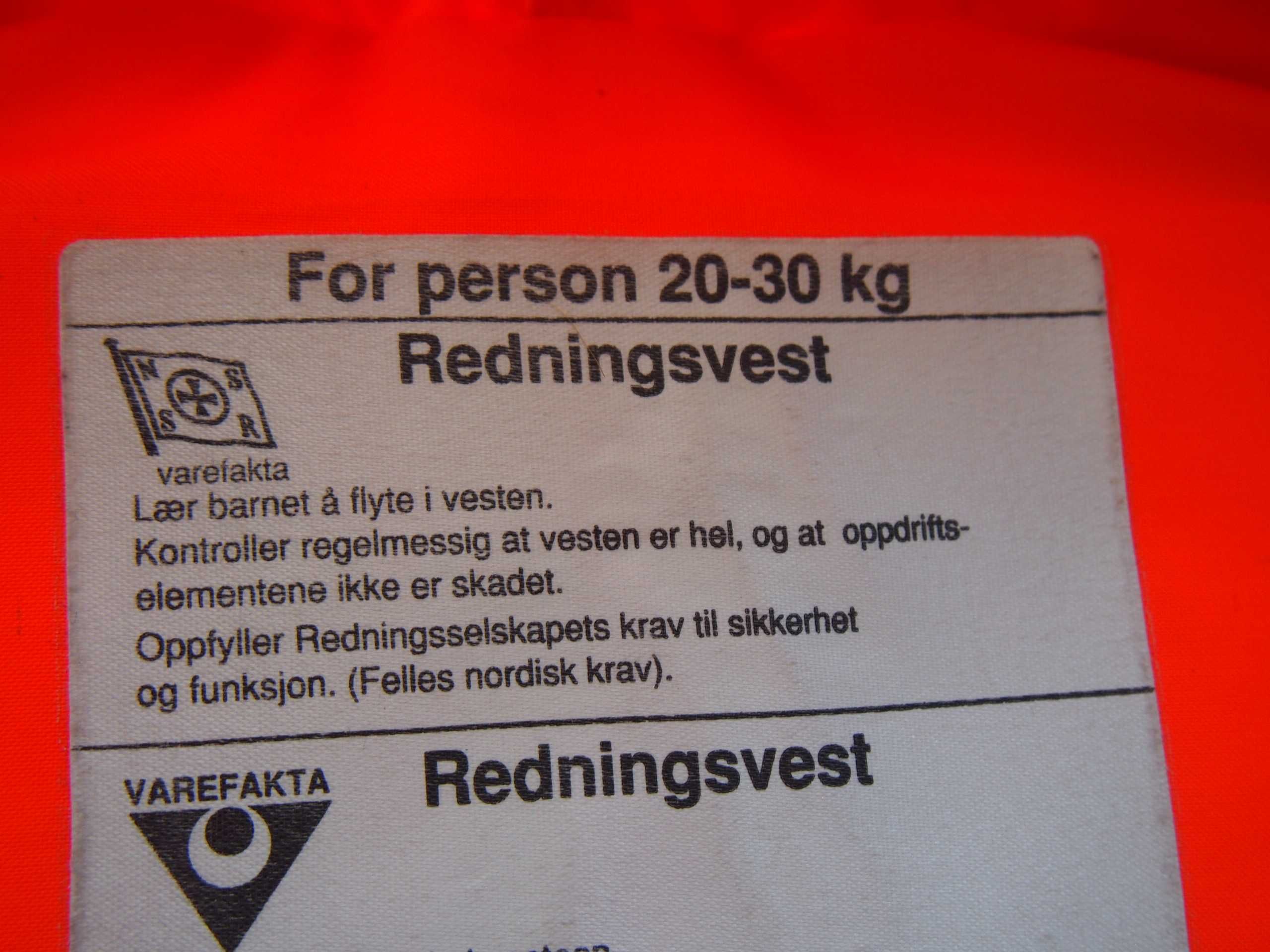 Kamizelka ratunkowa kapok 20-30 kg