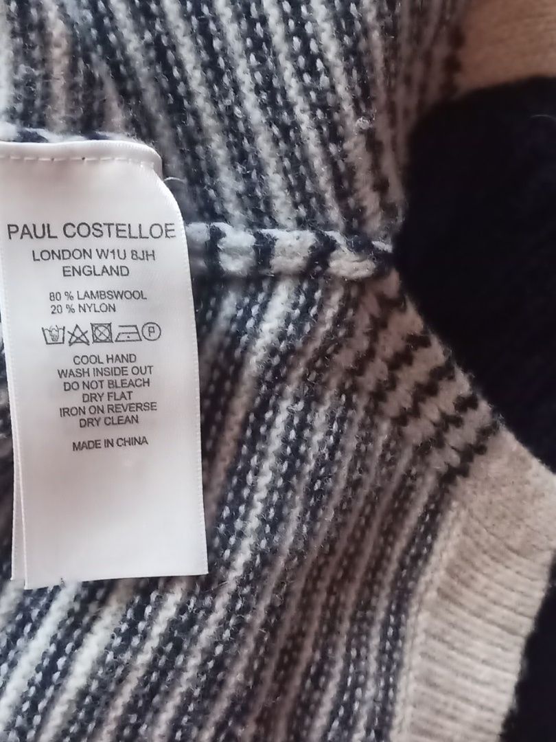 Светр в смужку, вовна. Paul Costelloe. XL, eur.42, uk16.