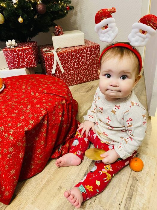 Новорічний світшот з оленями дитячий 74 розмір