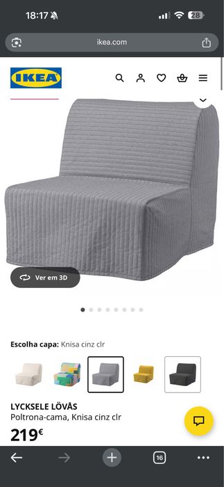 Ikea - Poltrona-cama, Knisa cinz clr