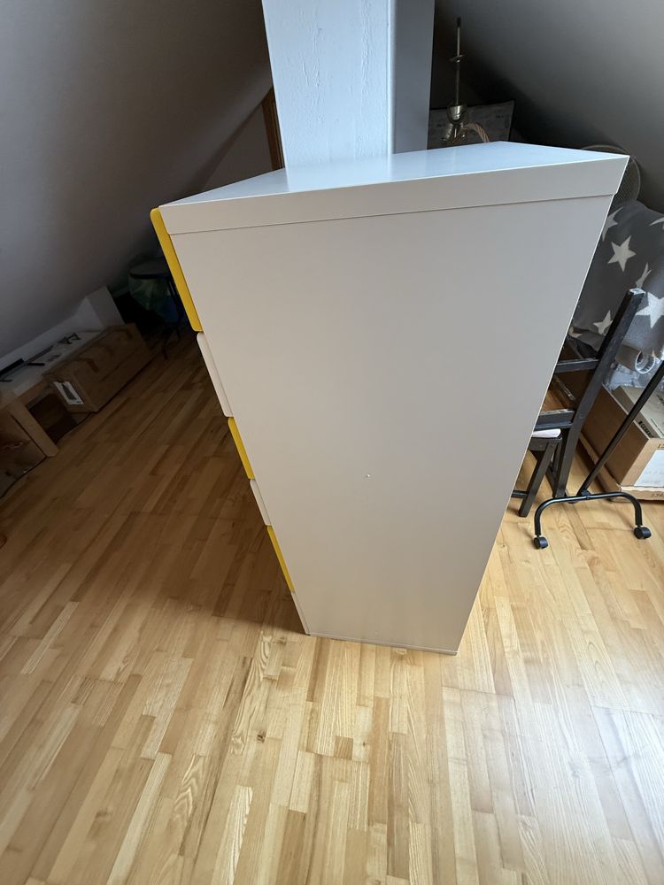 Regał Stuva Ikea biało żółty szuflady