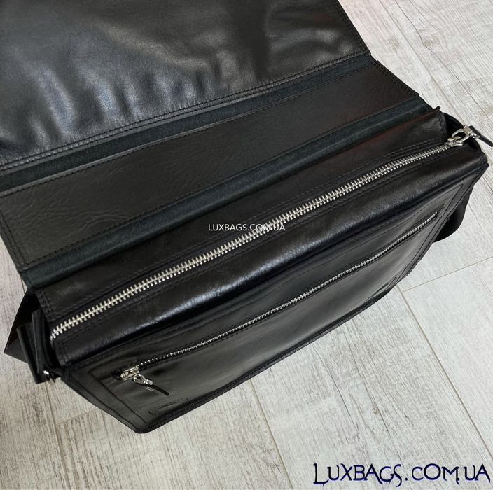 Мужская кожаная сумка формата А4 под Lacoste