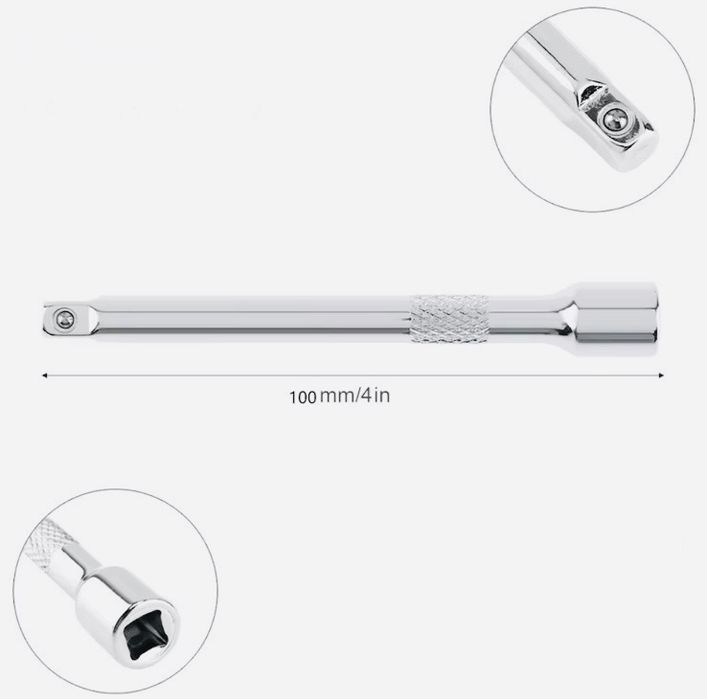 Набор удлинителей на головки трещотки 1/4 Подовжувач 50/75/100 мм 3шт