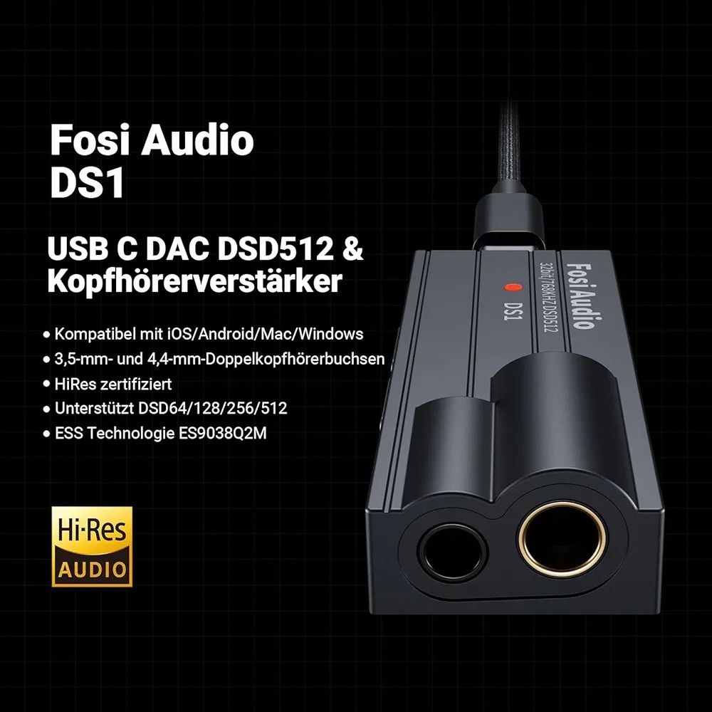 Fosi Audio DS1 przenośny wzmacniacz słuchawkowy DAC