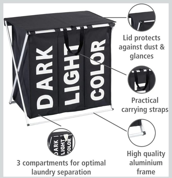 Wenko Kosz na pranie trzykomorowy Nowy