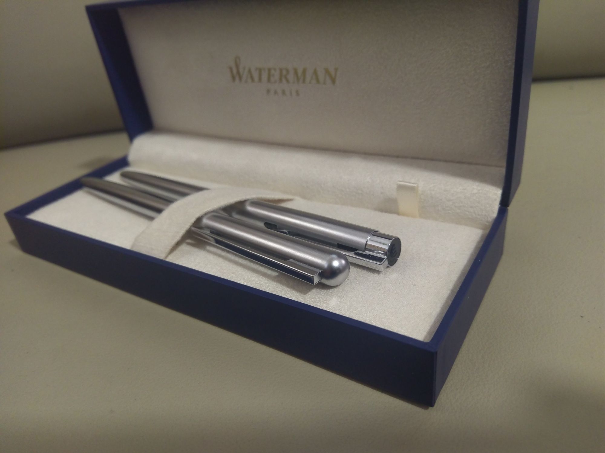 Waterman Ball pens (Paris, France) Оригинал, набор ручек, серебро