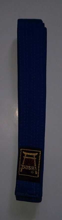 Pas bawełniany do kimona niebieski o długości 280 cm