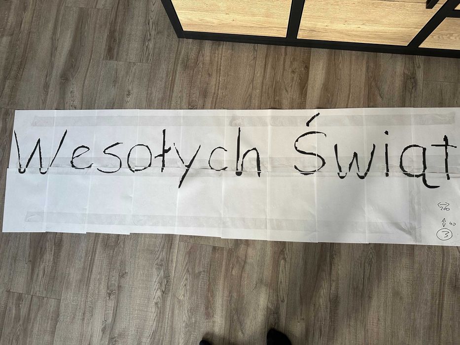 Napis Wesołych Świąt ozdoba ŚWIĄTECZNA NEON 2D