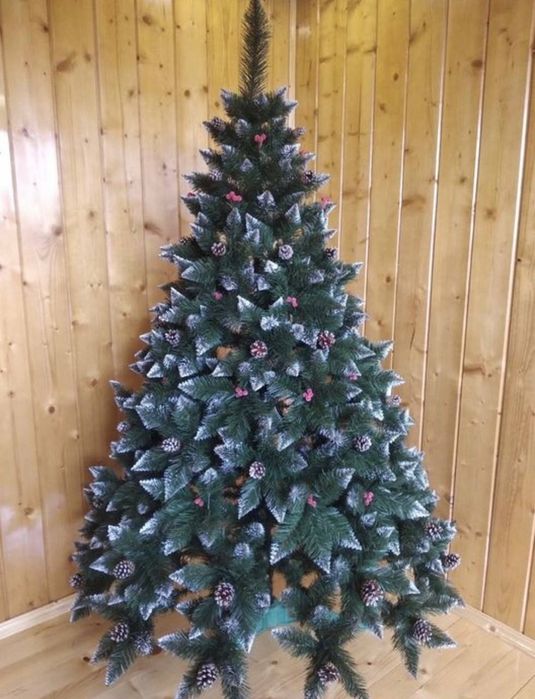 Розпродаж Ялинка штучна зелена засніжена ПВХ лита ёлка искусственная