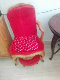 Fotel dębowy z podnóżkiem