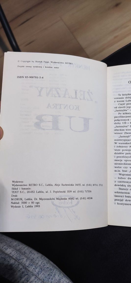 "Żelazny kontra UB" Henryk Pająk