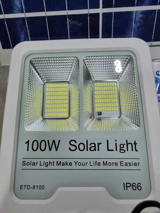 Naświetlacz lampa solarna VÖGLER GmBh 100W, neutral, sensor zmierzchu