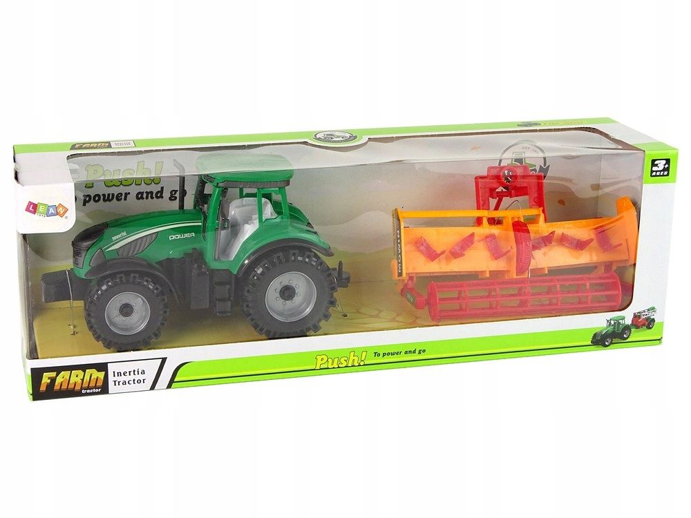 Zielony Traktor z Pomarańczowym Kultywatorem Napęd