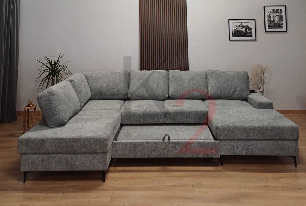 Nowoczesny Narożnik PAULO, duży narożnik USB rozkładana +gratis