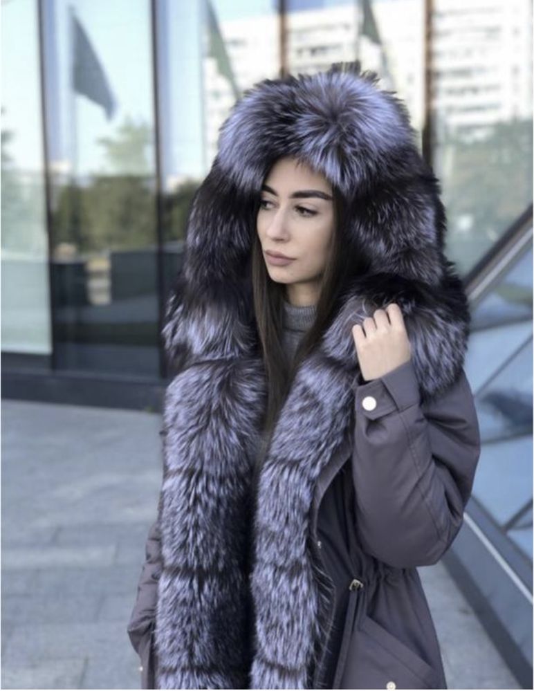Зимова куртка парка - чорнобурка норвезька