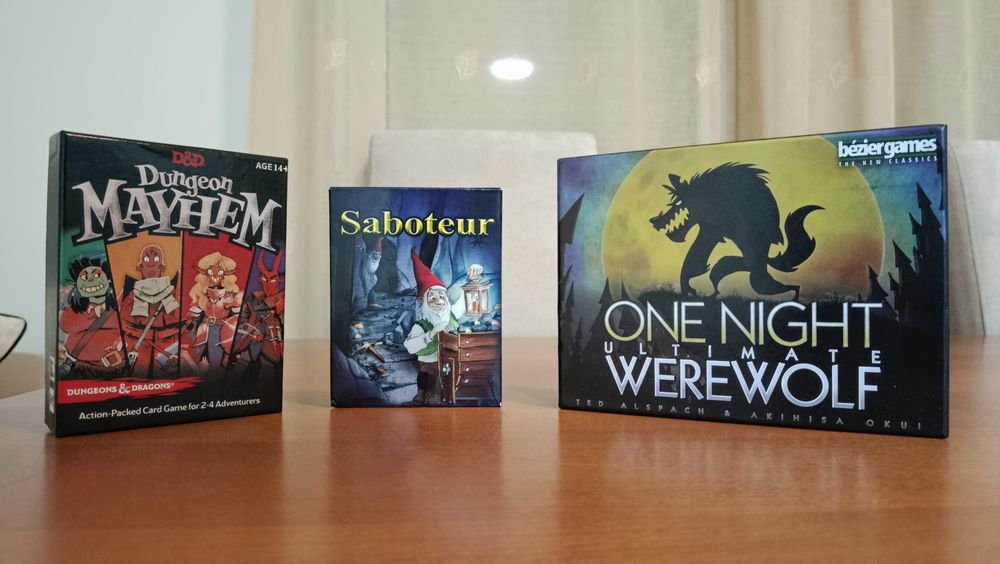 Bundle - Saboteur & Dungeon Mayhem & One Night Ultimate Werewolf