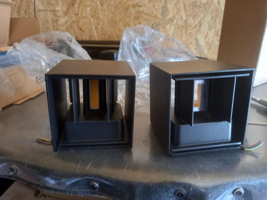 2 szt. Kinkiet Zewnętrzny/Wewnętrzny kryty LED, czarny