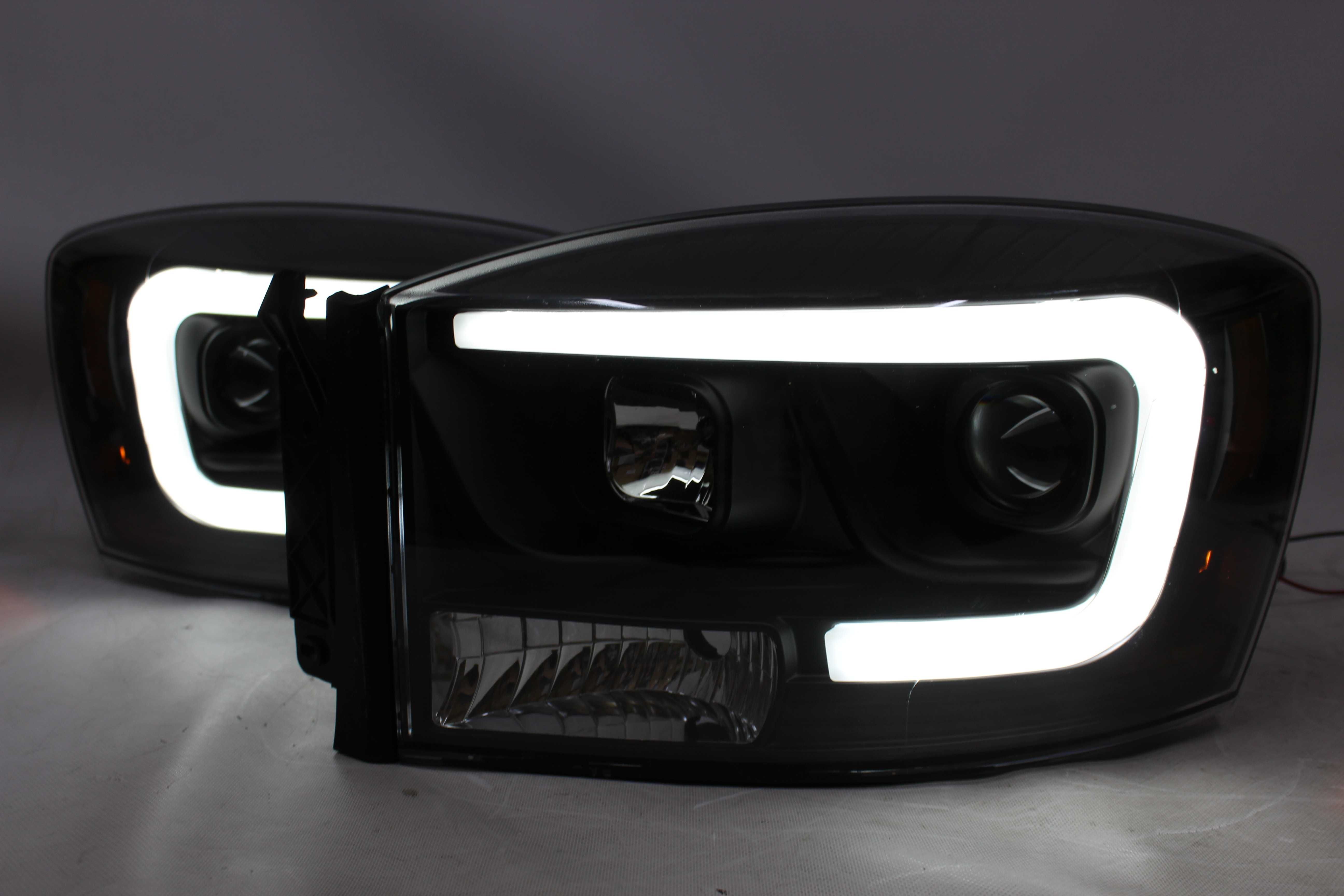 Lampy reflektory przednie przód DODGE RAM 09-18 LED BAR NEON Black !