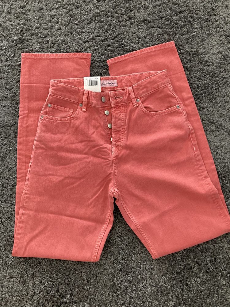 Calças straight coral Pepe jeans