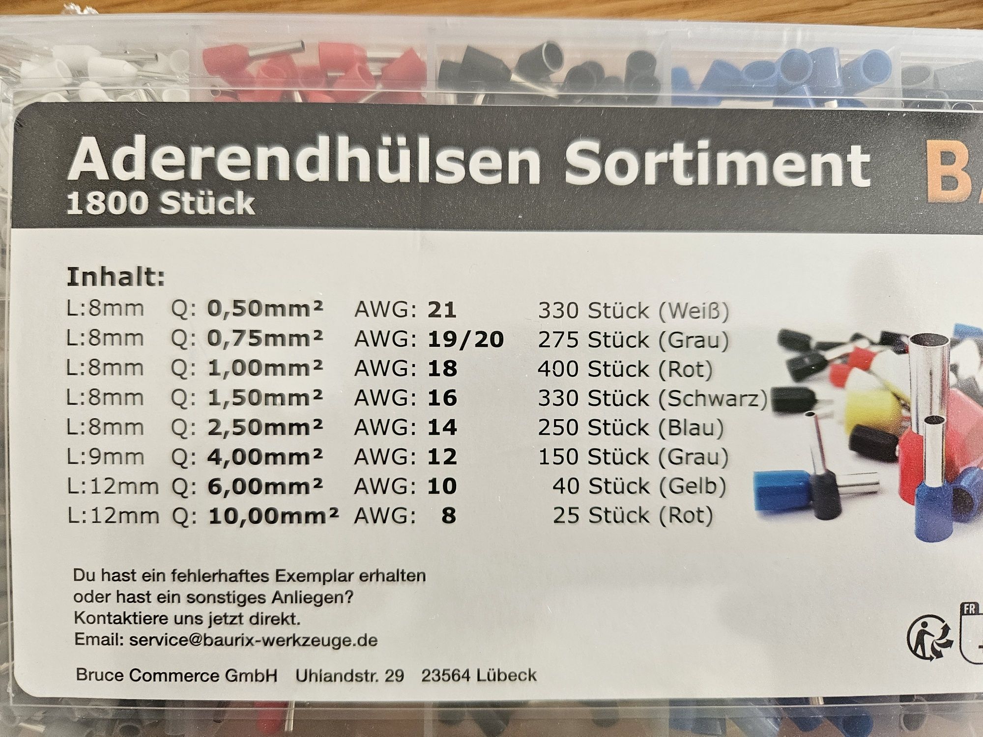 Zestaw zaciskarka + 1800 tulejek izolowanych