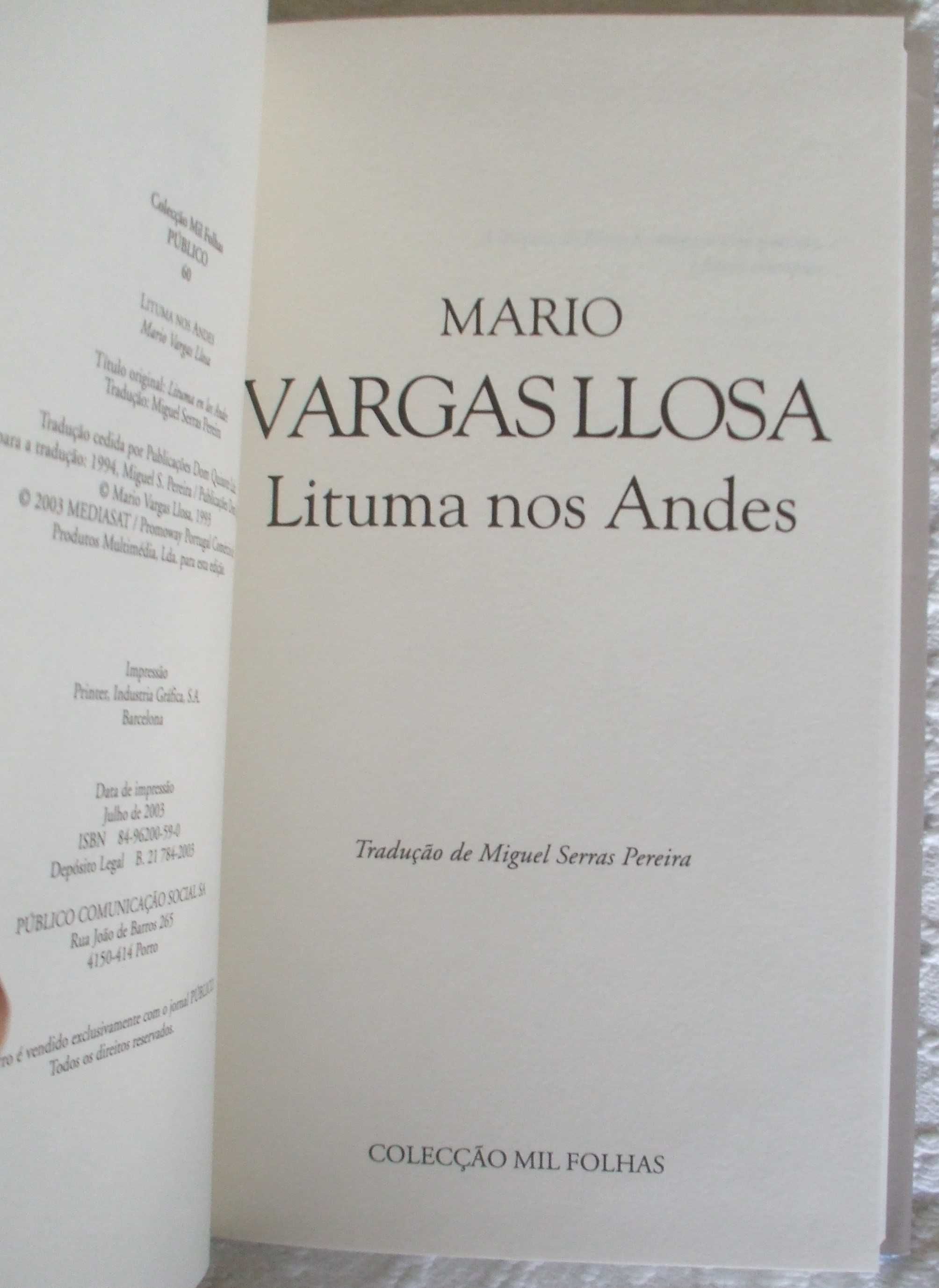 Lituma nos Andes, Mario Vargas Llosa