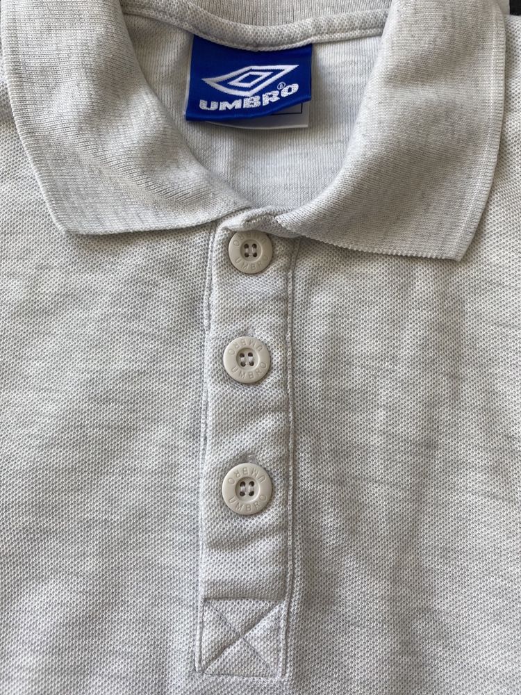 koszulka polo Umbro męska krótki rękaw jasna kremowa biała L bawełna