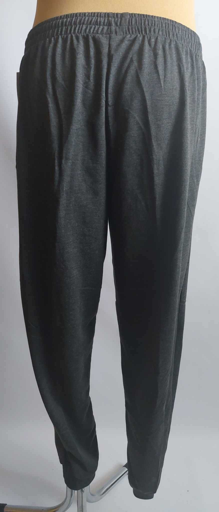 Spodnie męskie dresowe grafit ze ściągaczami LINTEBOB Y-46333-LK r 5XL
