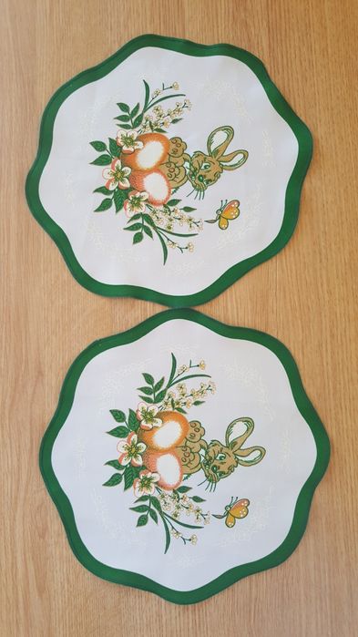 Serwetki wielkanocne jaja zajączek biało-zielone 2 szt.