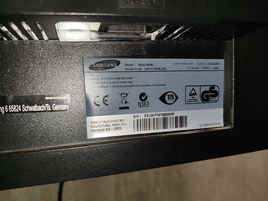 Монітор Samsung 24" S24C450BL / Full HD 1920x1080 TN / VGA, DVІ