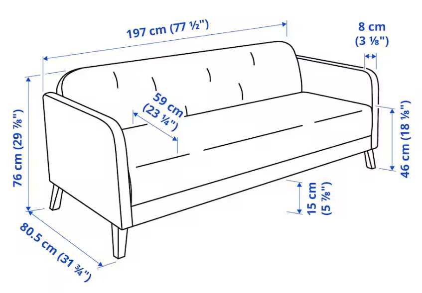 Kanapa / Sofa 3-osobowa, beżowa, IKEA, LINANÄS