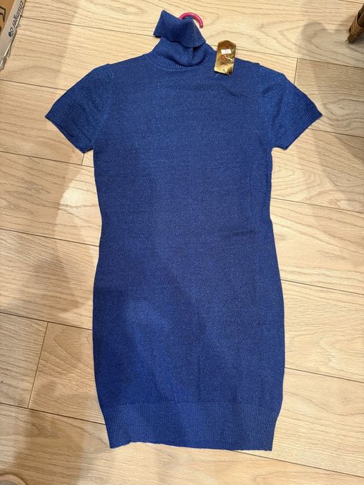 Платье-туника синяя люрикс