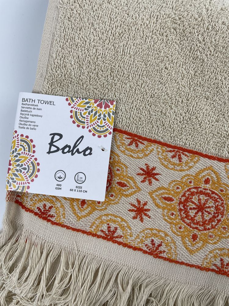 Recznik boho kąpielowy 60/110 cm beżowy