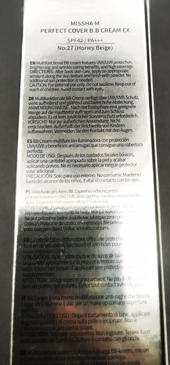 Misha M perfect cover krem BB z filtrem SPF42/PA +++ No. 27