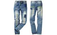 BONPRIX nowe dziecięce solidne spodnie denim jeans 164 cm